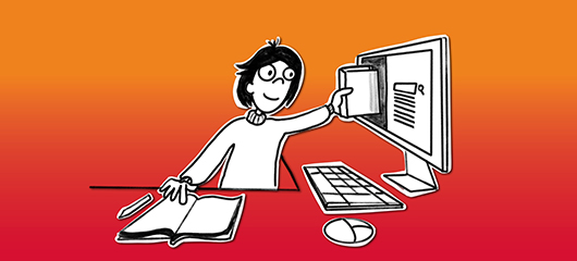 Dekorativer Zweck - Kind am Computer