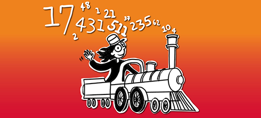 Dekorativer Zweck - Lokomotive mit Zahlen 