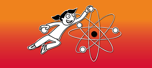 Dekorativer Zweck - Kind mit Atom