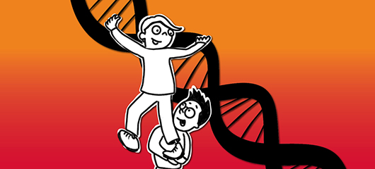 Dekorativer Zweck - Kinder klettern auf DNA Strang