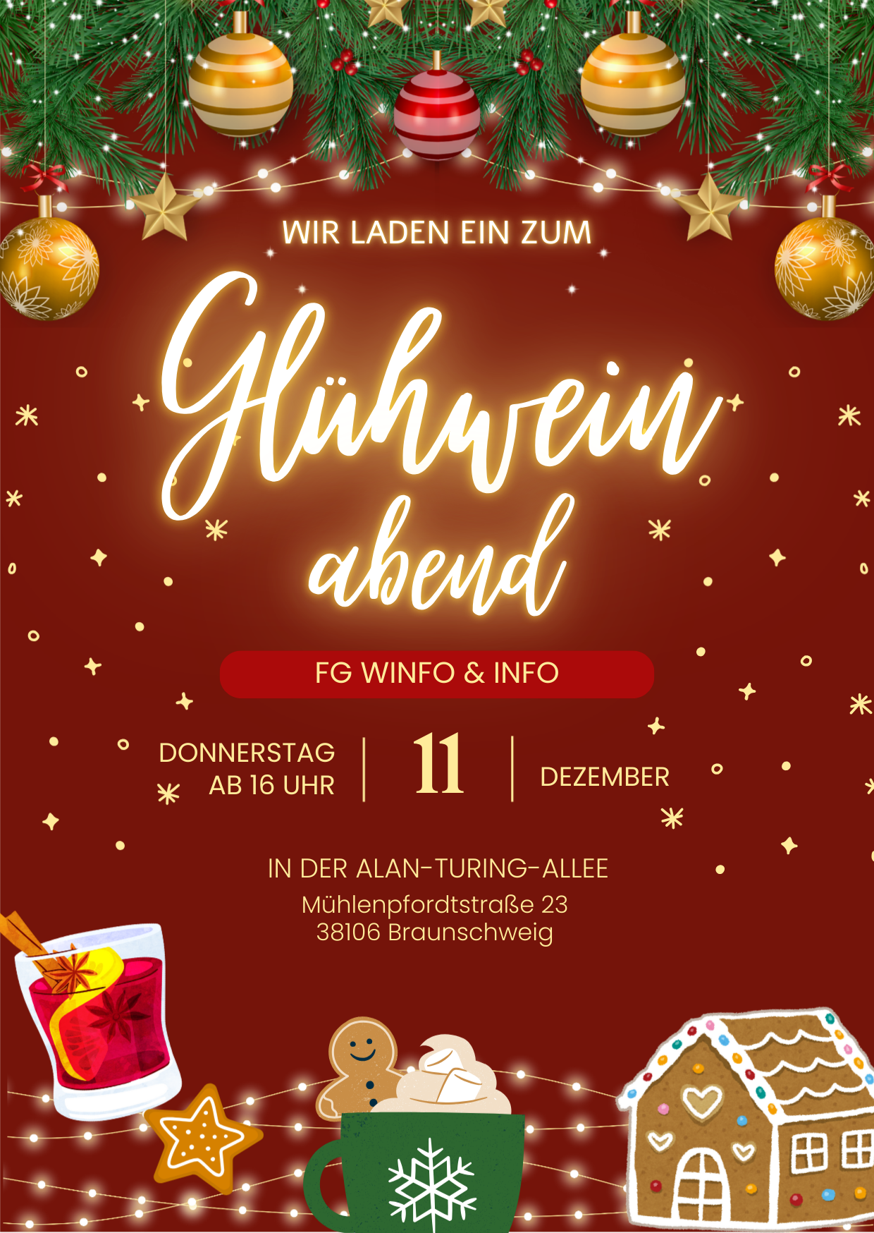 Plakat für den Glühweinabend
