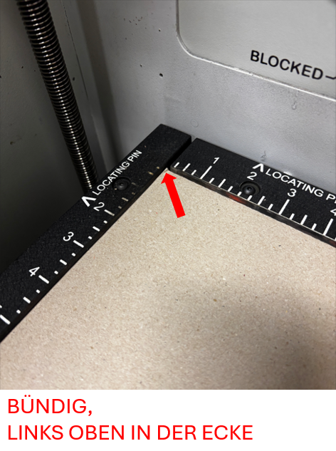 Pappe bündig anlegen