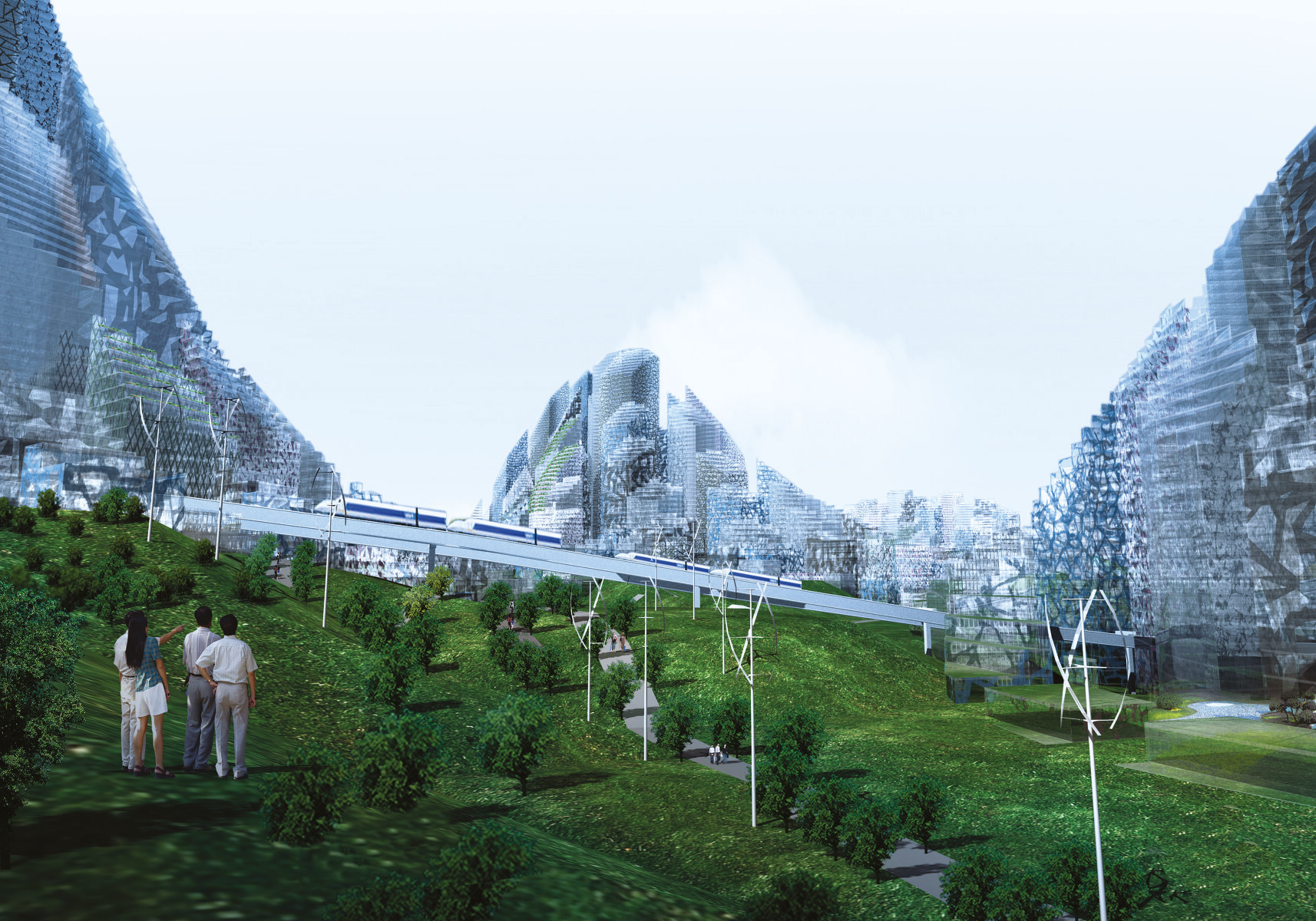 Magic Mountains: Proposal for a sustainable central business district in Chongqing, China