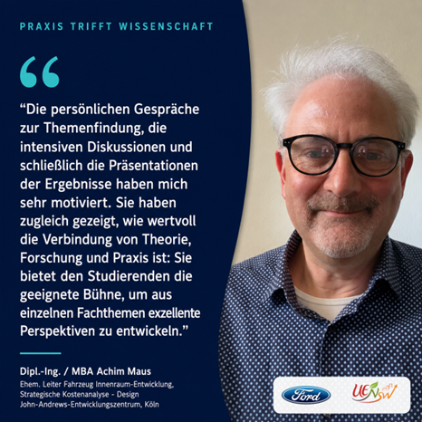 Dipl.-Ing. / MBA Achim Maus über die Zusammenarbeit im Seminar