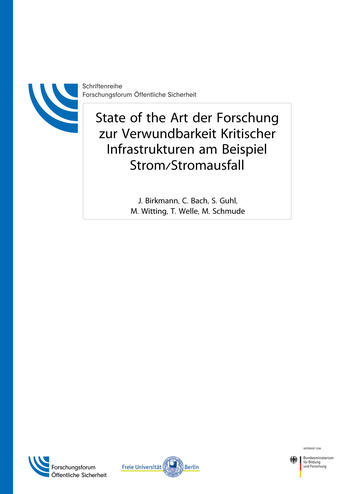 State of the Art der Forschung zu kritischen Infrastrukturen am Beispiel Strom/Stromausfall