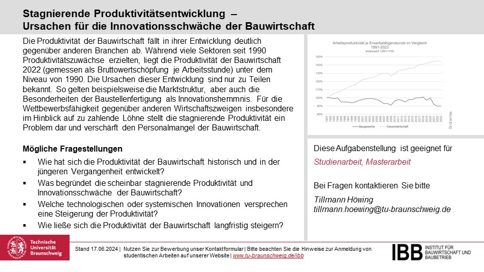 Stagnierende Produktivitätsentwicklung