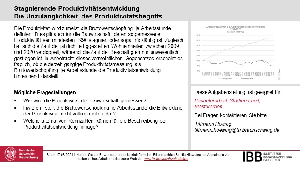 Stagnierende Produktivitätsentwicklung