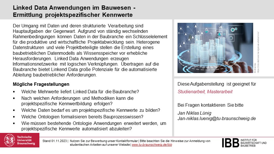 Linked Data Anwendungen im Bauwesen - Ermittlung projektspezifischer Kennwerte