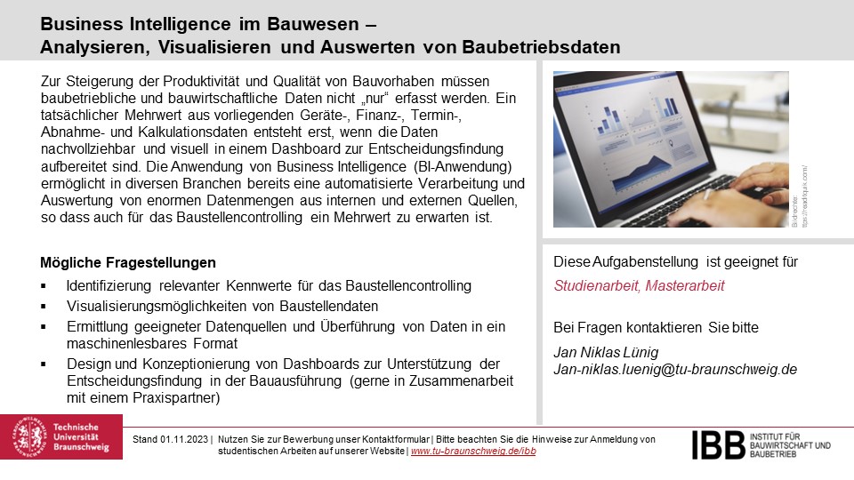 Business Intelligence im Bauwesen - Analysieren, Visualisieren und Auswerten von Betriebsdaten