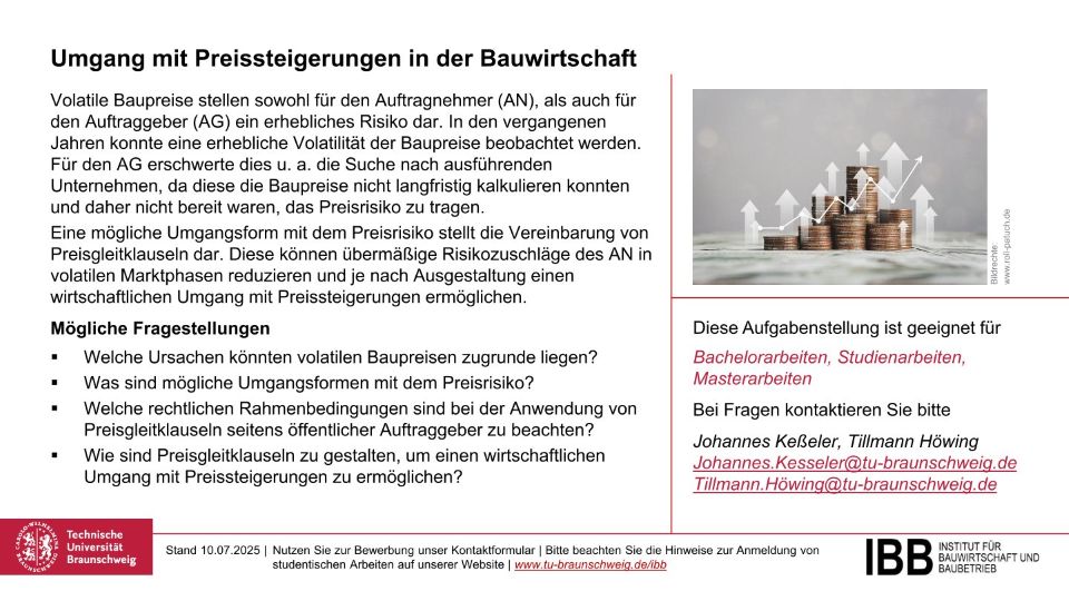 Umgang mit Preissteigerungen