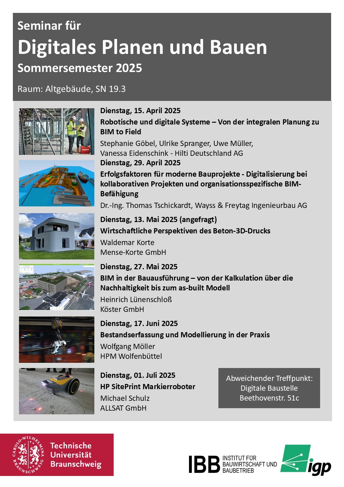Seminar für digitales Planen und Bauen