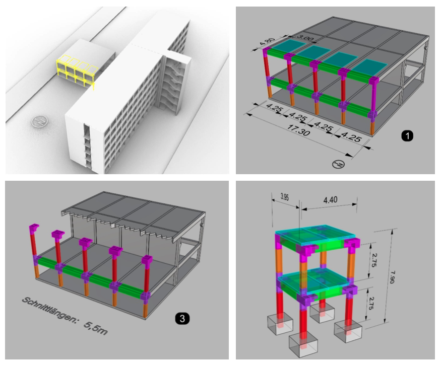 3D sketch of the disassembly sequence and finished demonstrator