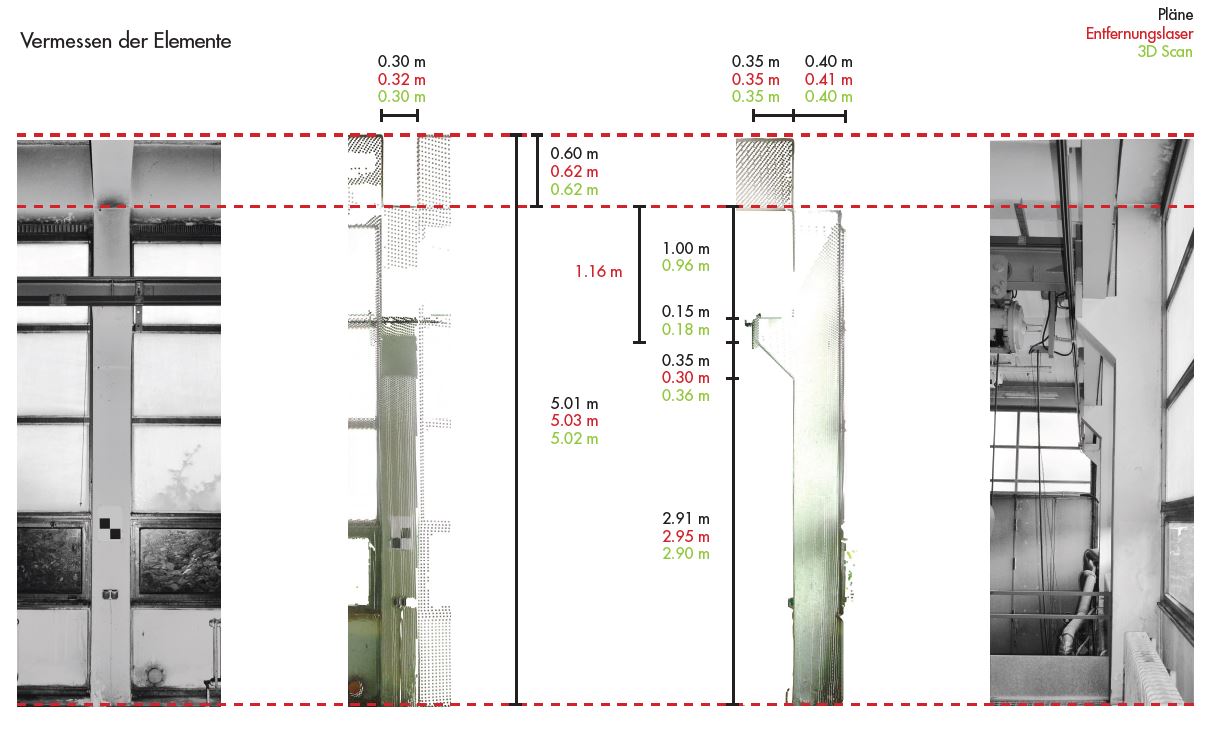 Extraction of a column in Volvox (Grasshopper) and matching the laser scans with the original plans