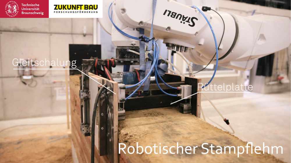 Robotische Fabrikation von Bauteilen aus Stampflehm