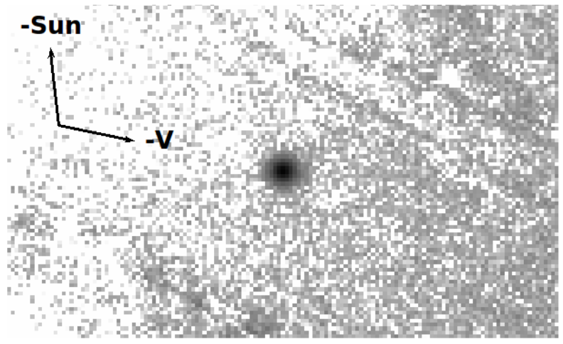 Aufnahme des Very Large Telescopes (VLT) der Europäischen Südsternwarte vom Kern des aktiven Asteroiden 358P während er nicht aktiv war und deshalb nicht von Staub umgeben.