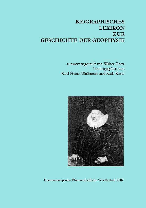 Titelblatt - Geschichte der Geophysik, Walter Kertz