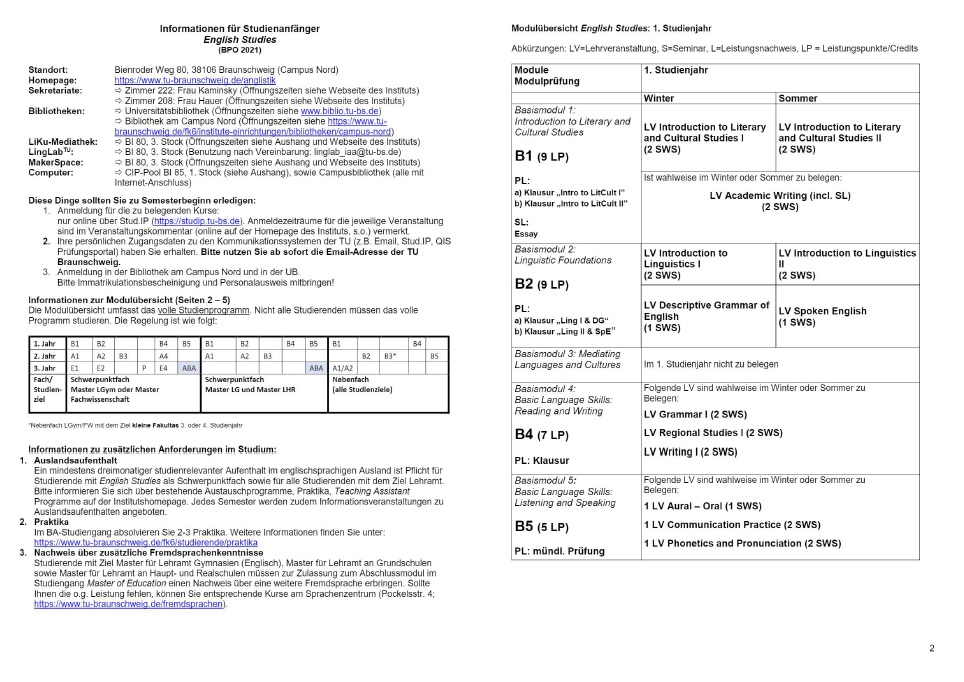 Erstsemester Information