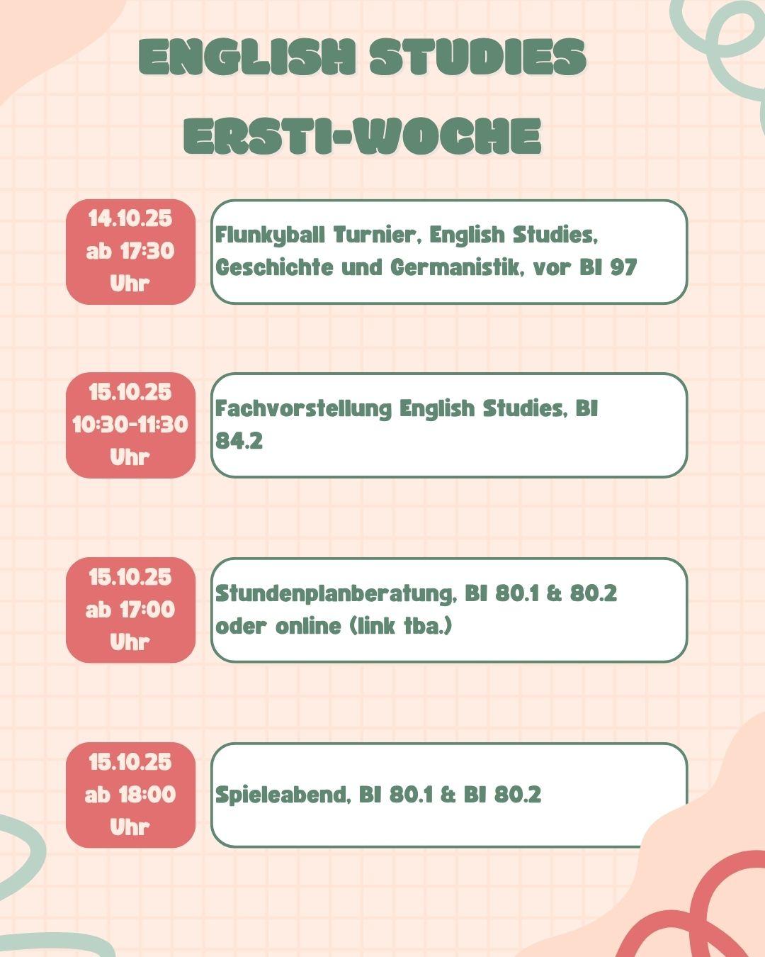 O-Wochen-Programm der Fachgruppe, WiSe 25