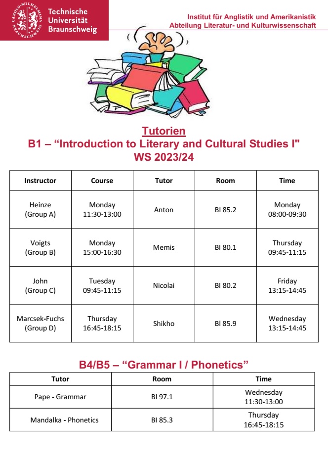 Tutorien LiKu und Sprachpraxis Wintersemester 23/24