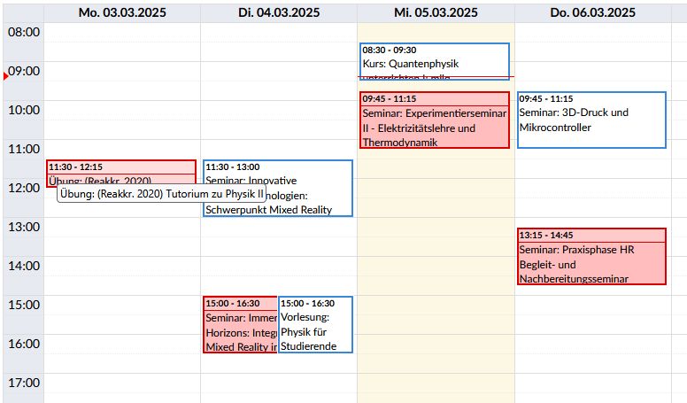 Stundenplan Physikdidaktik SoSe 25