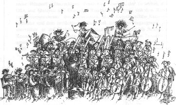 Zeichnung "Orchester" 1989