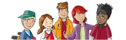 fünf unterschiedliche Kinder