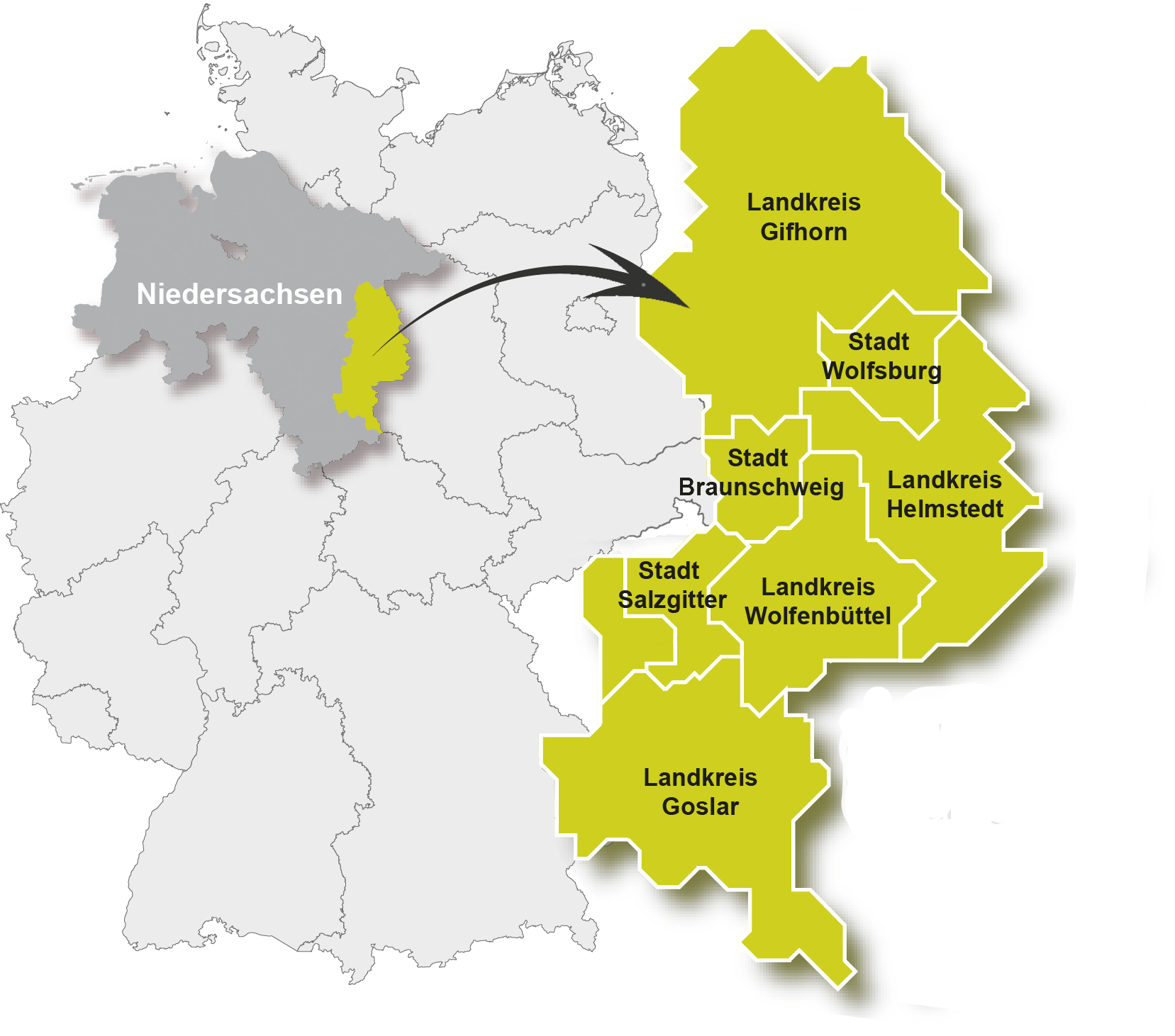 Karte der Region