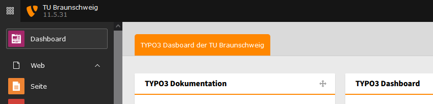 Screenshot of the new TYPO3 V11 version in the TYPO3 backend