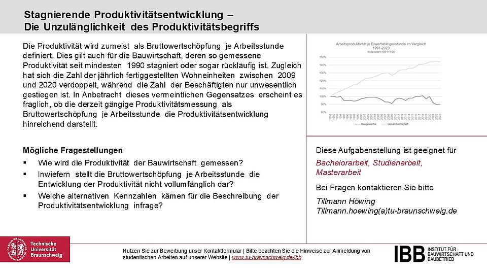 Stagnierende Produktivitätsentwicklung 