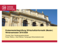 Präsentation Erstsemesterbegrüßung Master Wirtschaftsinformatik Wintersemester 2019/20