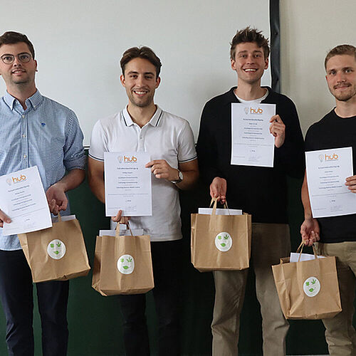 Zweiter Platz: Philipp Menke, Philipp Wagner, Robin Strunk und Robin Maier.