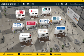 Virtuelle Messehalle beim Research In Germany Virtual Fair 2022.