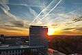Sonnenaufgang hinter dem Okerhochhaus