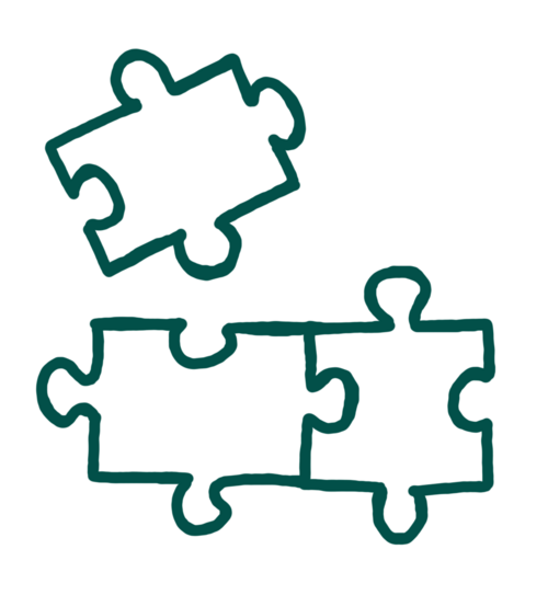 Es werden Puzzleteile gezeigt, die ineinander greifen.