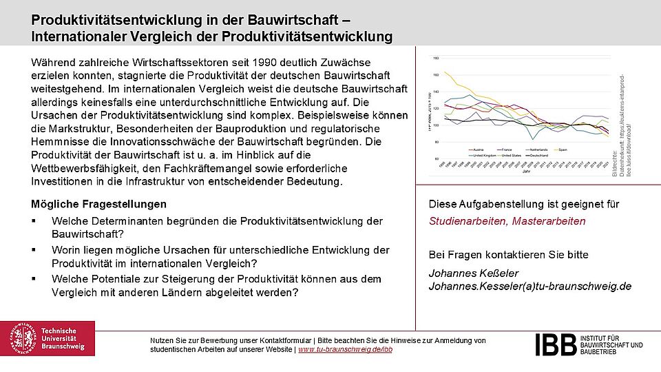 Produktivitätsentwicklung in der Bauwirtschaft 