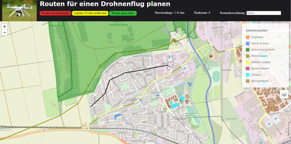 Anwendung zum Planen von Drohnenbefliegungen