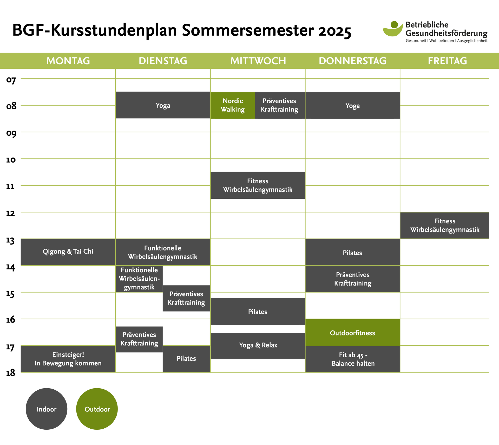 Kursstundenplan