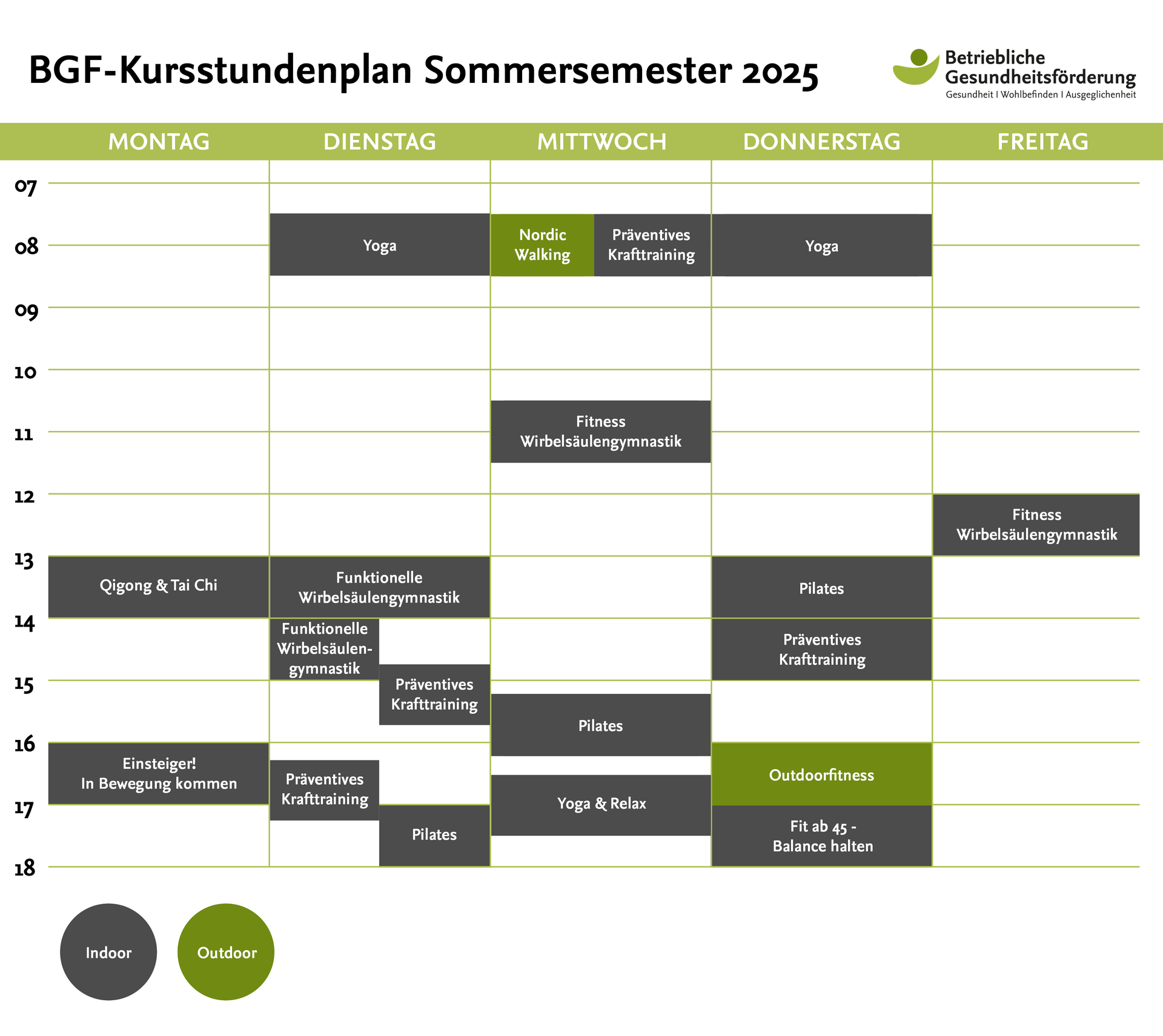 Kursstundenplan