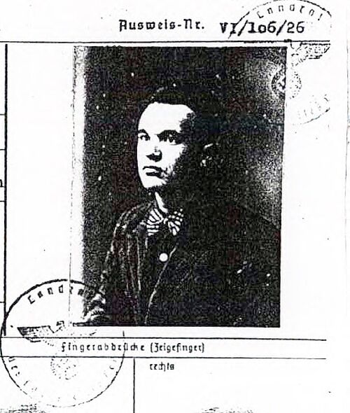 Ausschnitt der Kennkarte des Zwangsarbeiters Boleslav Rybczyk.