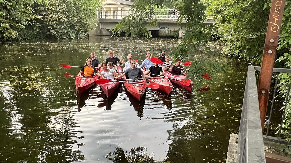 Foto Kollegen auf der Oker