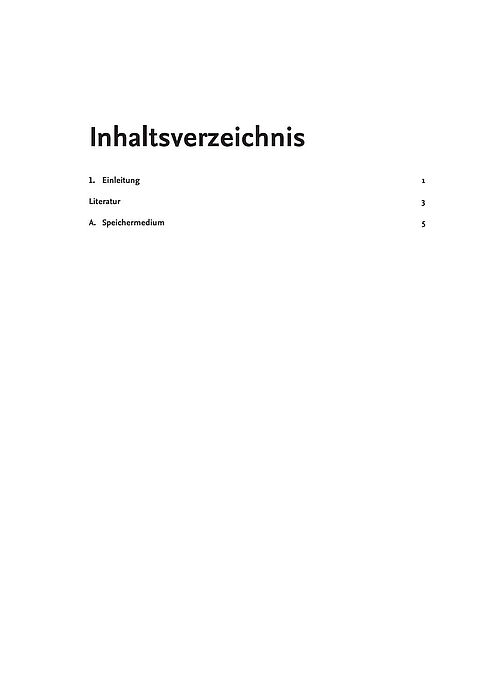 Inhaltsverzeichnis