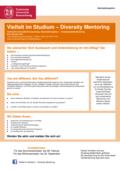 Poster vom Tag der Lehre: [Vielfalt im Studium – Diversity Mentoring]