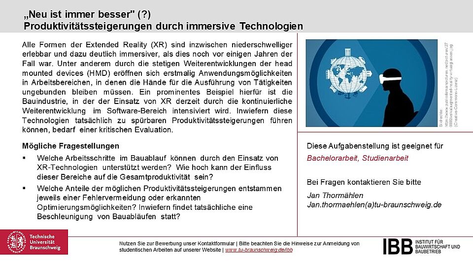 „Neu ist immer besser" (?) Produktivitätssteigerungen durch immersive Technologien