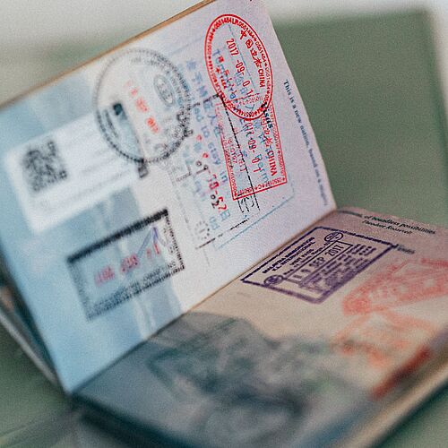 passport with stamps