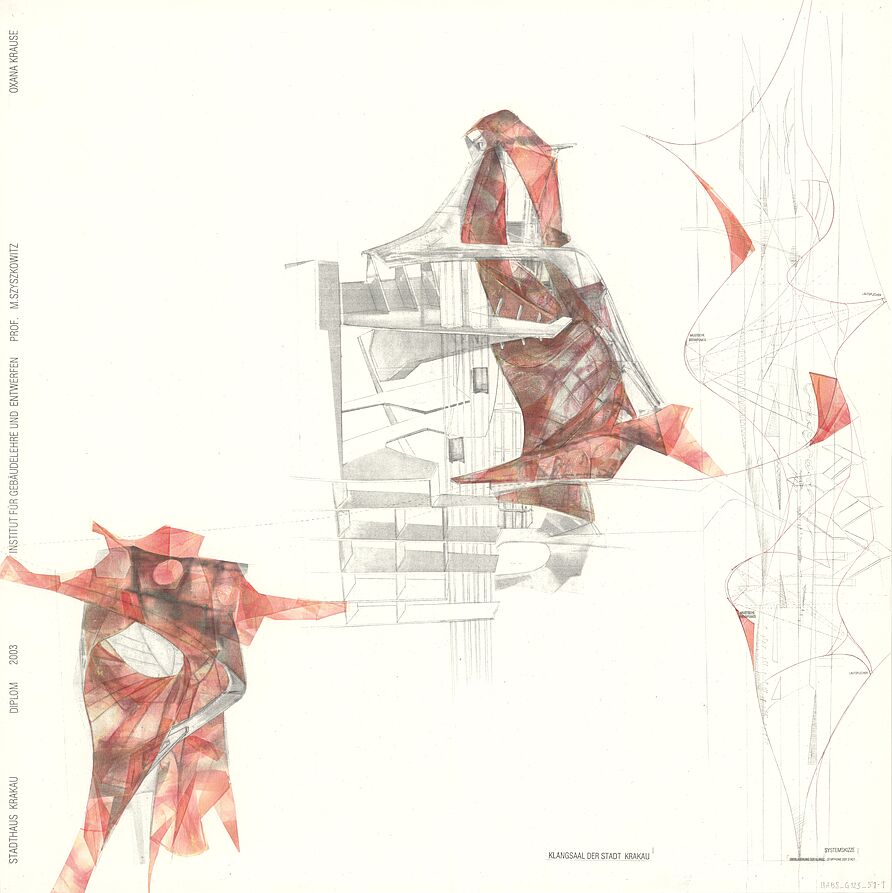 Oxana Krause, Stadthaus Krakau, Diplomarbeit, 2003, Systemskizze (Ausschnitt) (Signatur: UABS SAIB G123 51-1)
