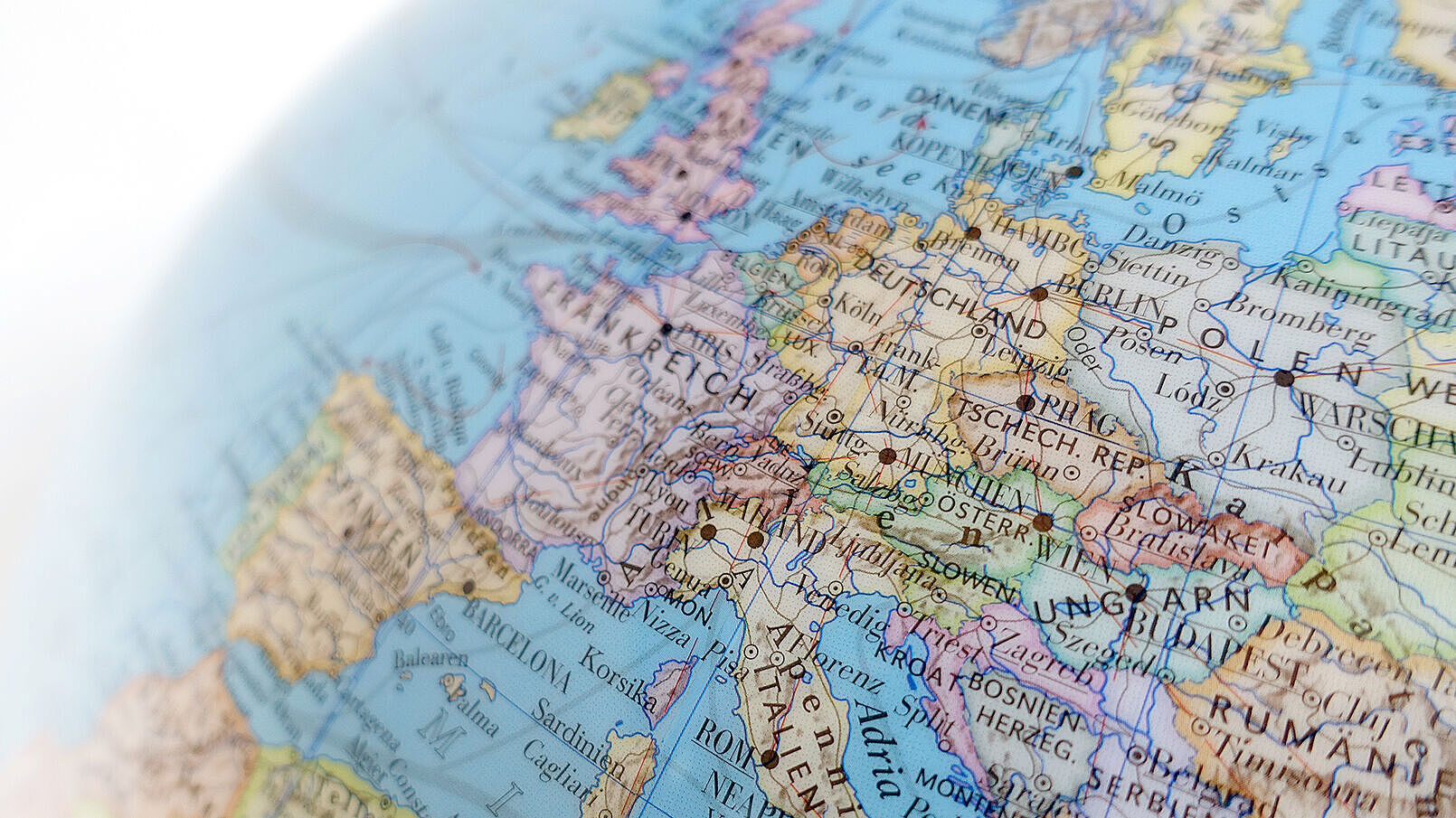 Globus mit Europa im Fokus