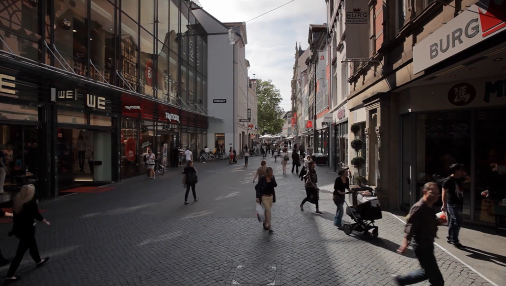 Some people in the pedestrian zone of Braunschweig 