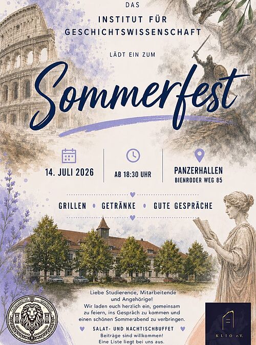 Ein Flyer für das Sommerfest vom INGE am 14.07.2026 ab 18:30 Uhr