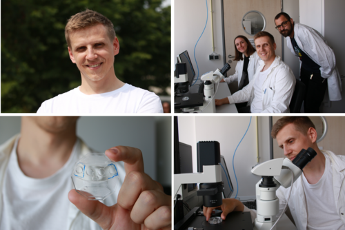 Fotos von Illya Klyusko und seinem mikrofluidischen System