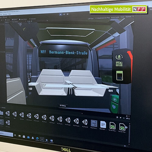 Computersimulation eines Fahrzeuginnenraums (VR-Technologie)